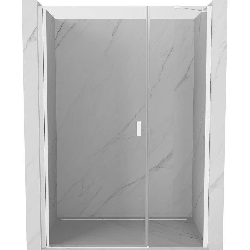 Mexen Mist-B sklopné sprchové dvere 120 cm, priehľadné, biele - 8A2-120-001-20-00