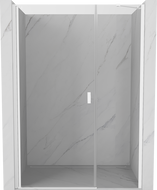 Mexen Mist-B sklopné sprchové dvere 120 cm, priehľadné, biele - 8A2-120-001-20-00
