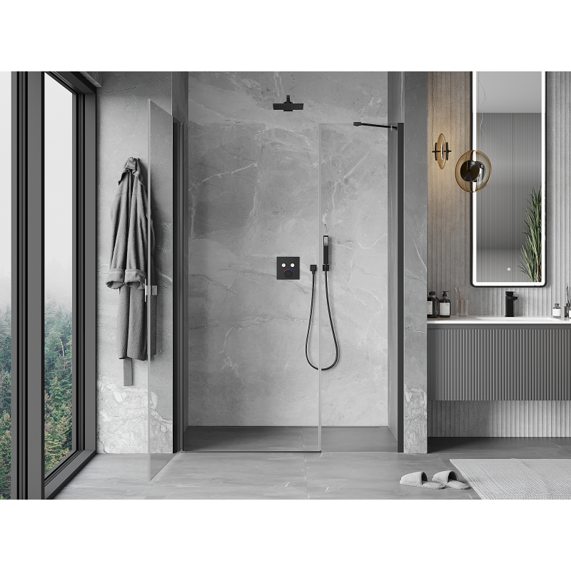 Mexen Mist-B sprchové dvere výkyvné 105 cm, transparentné, gun metal - 8A2-105-001-95-00