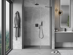 Mexen Mist-B sprchové dvere výkyvné 105 cm, transparentné, gun metal - 8A2-105-001-95-00