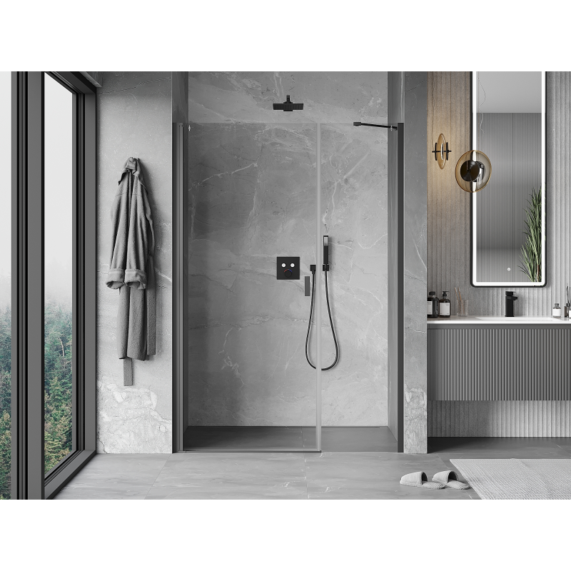 Mexen Mist-B sprchové dvere s pántmi 110 cm, priehľadné, gun metal - 8A2-110-001-95-00