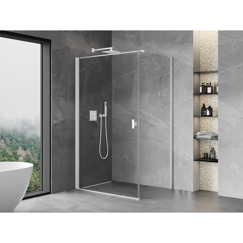 Mexen Mist-B otváracia sprchová kabína 100 x 70 cm, transparentná, biela - 8A2T-100-070-20-00