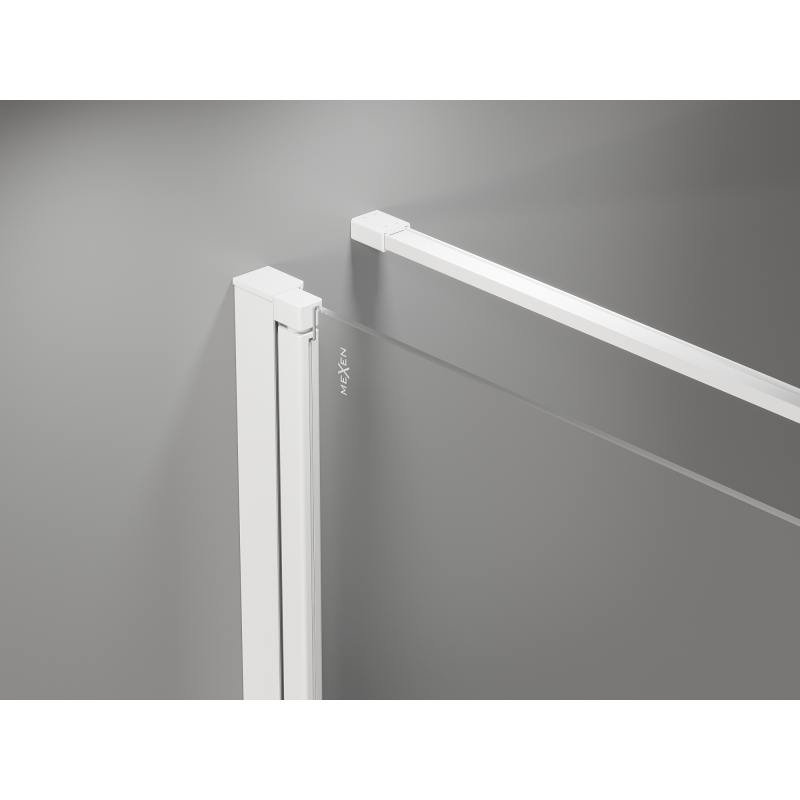 Mexen Mist-B sprchový kút otočný 95 x 75 cm, transparentný, biely - 8A2T-095-075-20-00