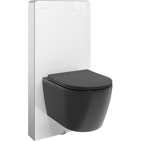 Mexen Carmen súprava podomietkového WC pneumatikový rám Tex Air G s WC mísou a pomaly klesajúcim sedadlom, čierny mat