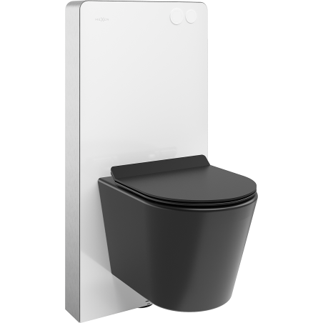 Mexen Rico nástenná sada WC s pneumatickým rámom Tex Air G s WC misou a pomaly padajúcim sedátkom, čierny mat