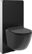 Mexen Lena nástenná WC sada pneumatický rám Tex Air G s WC misou Tornado a pomaly zatváracím sedadlom, čierny mat
