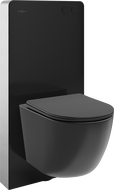 Mexen Lena nástenný WC set, pneumatický rám Tex Air G s WC misou a pomaly klesajúcou doskou, čierny mat - 615030221085A-70