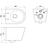 Mexen Rico podomietkový WC set, pneumatický rám Tex Air XS-F s WC misou a pomaly sklápacím sedadlom, biely - 610830720500A