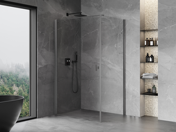 Mexen Mist-B sprchová kabína výklopná 80 x 100 cm, transparentná, gun gray brúsená - 8A2T-080-100-66-00