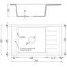 Mexen Elias granitový drez s 1 komorou s odkvapkávačom a kuchynskou batériou Duero, béžový - 6511-69-671600-70