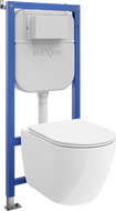 Mexen Lena podomietková WC sada stojan Tex E s WC misou 2.0 a pomaly sklopnou doskou, biela - 61093022L4000