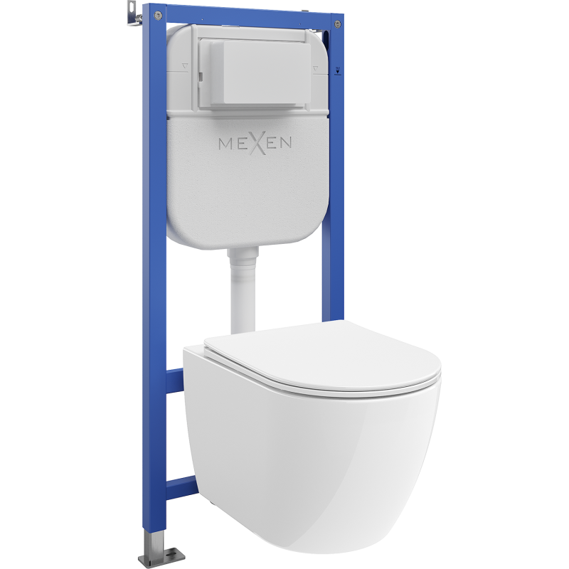 Mexen Lena podomietkový WC set Tex Air E s pneumatickou konštrukciou a WC misou 2.0 a pomaly zatvárajúcou sa doskou, biely