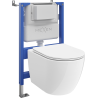 Mexen Lena podomietkový WC set stojan pneumatický Tex Air XS-F s WC misou 2.0 Tornado a pomaly padajúcou doskou, biela