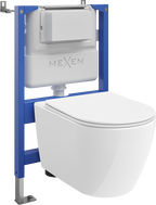 Mexen Rico zostava podomietkového WC stĺpa pneumatický Tex Air XS-F s WC misou 2.0 Tornado a doskou s pomalým sklápáním,