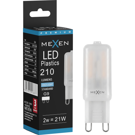 Mexen Aura LED žiarovka G9, 2W, Studená - 6500K, 210 lm - L120-G9-0265-01