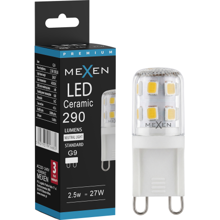 Mexen Aura LED žiarovka G9, 2,5W, Neutrálna - 4000K, 290 lm - L121-G9-0240-01