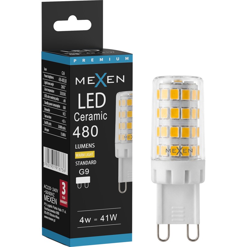 Mexen Aura LED žiarovka G9, 4W, Teplá - 3000K, 480 lm - L121-G9-0430-01