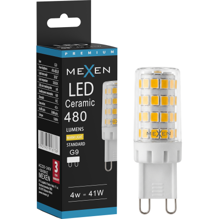 Mexen Aura LED žiarovka G9, 4W, Teplá - 3000K, 480 lm - L121-G9-0430-01