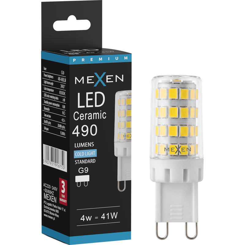 Mexen Aura LED žiarovka G9, 4W, Studená - 6500K, 490 lm - L121-G9-0465-01