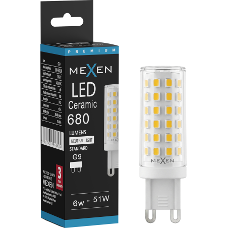Mexen Aura LED žiarovka G9, 6W, Neutrálna - 4000K, 680 lm - L121-G9-0640-01