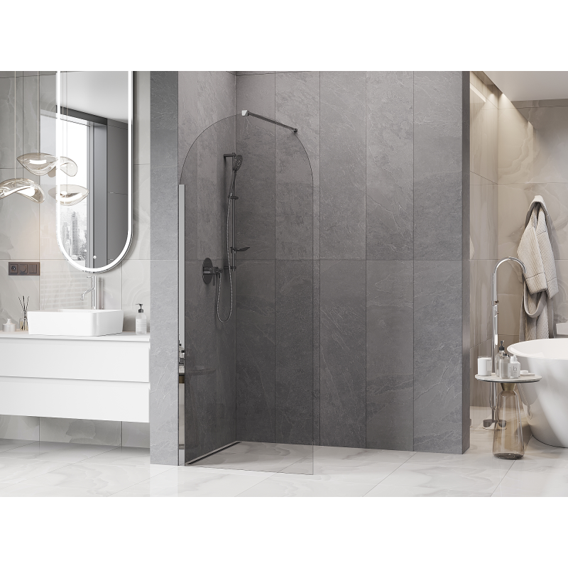 Mexen Kioto-Q sprchová stena Walk-in 90 x 200 cm, priehľadná 8 mm, chróm - 800-090-101-01-00-Q