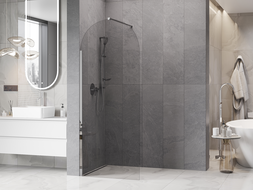 Mexen Kioto-Q sprchová stena Walk-in 90 x 200 cm, priehľadná 8 mm, chróm - 800-090-101-01-00-Q