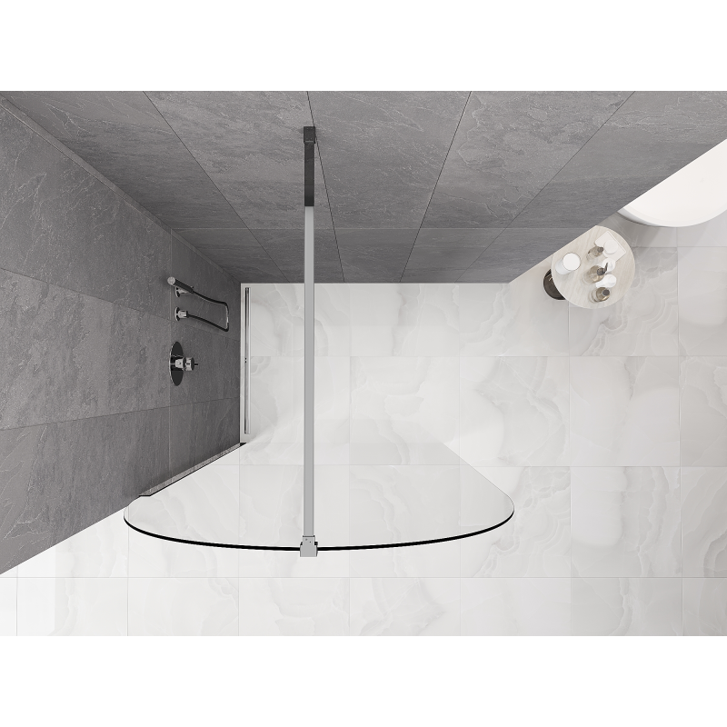 Mexen Kioto-Q sprchová stena Walk-in 110 x 200 cm, transparentná 8 mm, chróm - 800-110-101-01-00-Q
