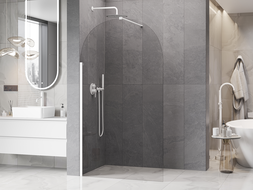 Mexen Kioto-Q sprchová stena Walk-in 100 x 200 cm, transparentná 8 mm, biela - 800-100-101-20-00-Q