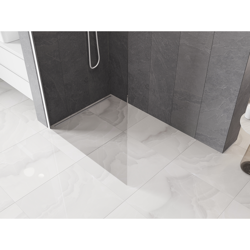 Mexen Kioto-Q sprchová stena Walk-in 100 x 200 cm, transparentná 8 mm, biela - 800-100-101-20-00-Q