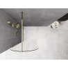 Mexen Kioto-Q sprchová stena Walk-in 80 x 200 cm, transparentná 8 mm, zlatá - 800-080-101-50-00-Q