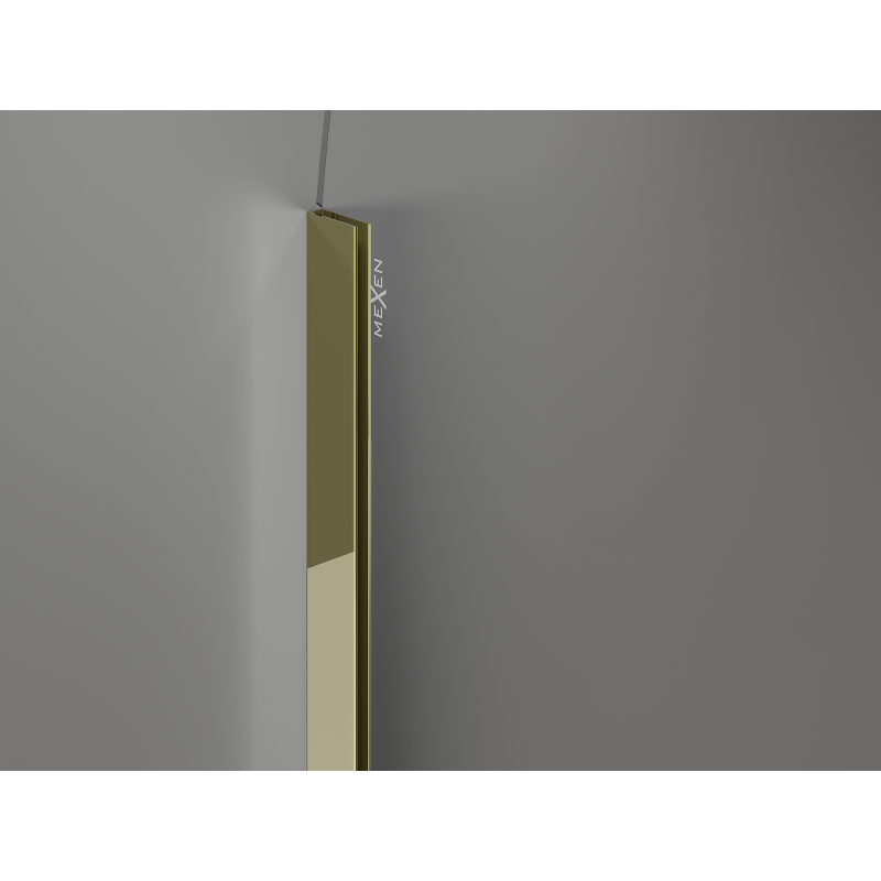 Mexen Kioto-Q sprchová stena Walk-in 80 x 200 cm, transparentná 8 mm, zlatá - 800-080-101-50-00-Q