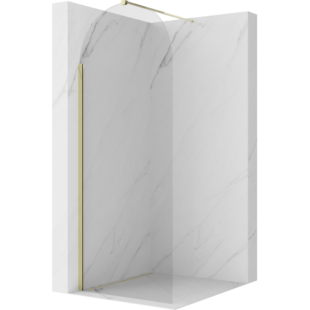 Mexen Kioto-Q Sprchová stena Walk-in 90 x 200 cm, transparentná 8 mm, zlatá - 800-090-101-50-00-Q