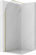 Mexen Kioto-Q Sprchová stena Walk-in 80 x 200 cm, priehľadná 8 mm, zlatá leštená - 800-080-101-55-00-Q