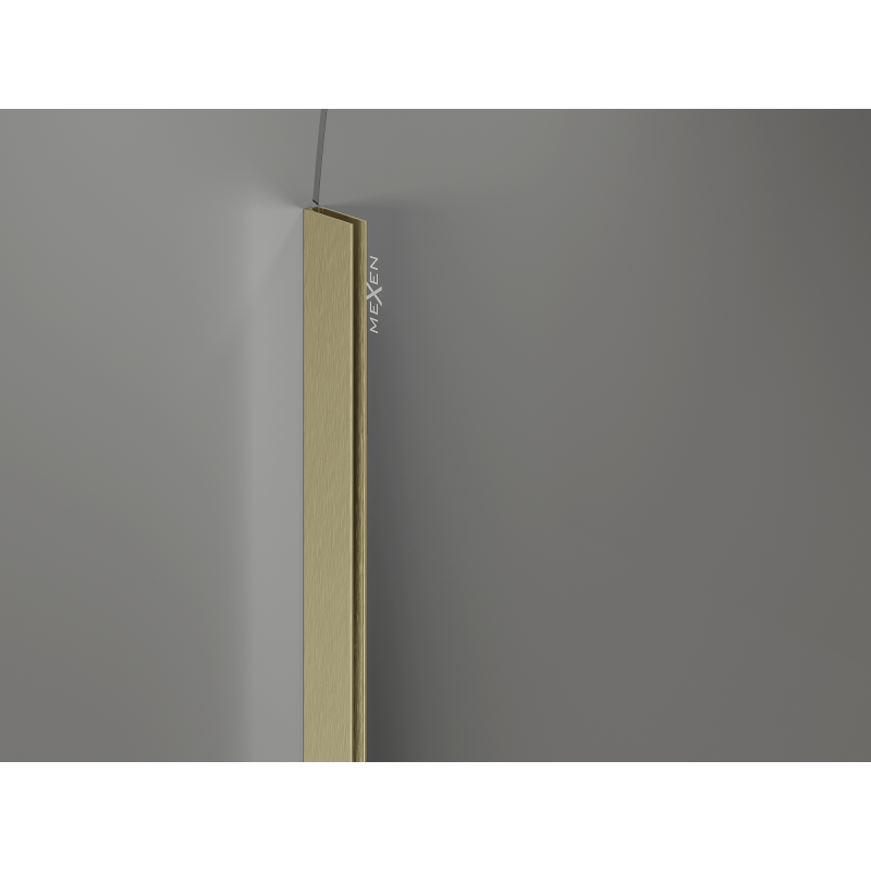 Mexen Kioto-Q Sprchová stena Walk-in 80 x 200 cm, priehľadná 8 mm, zlatá leštená - 800-080-101-55-00-Q