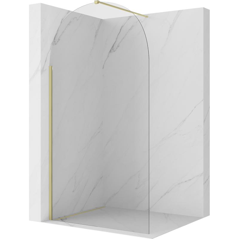 Mexen Kioto-Q sprchová stena Walk-in 100 x 200 cm, transparentná 8 mm, zlatá brúsená - 800-100-101-55-00-Q