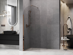 Mexen Kioto-Q Sprchová stena Walk-in 80 x 200 cm, transparentná 8 mm, ružové zlato - 800-080-101-60-00-Q