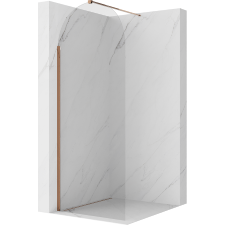 Mexen Kioto-Q sprchová stena Walk-in 90 x 200 cm, transparentná 8 mm, ružové zlato - 800-090-101-60-00-Q