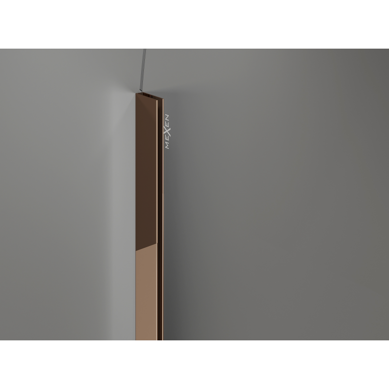 Mexen Kioto-Q sprchová stena Walk-in 120 x 200 cm, transparentná 8 mm, ružové zlato - 800-120-101-60-00-Q