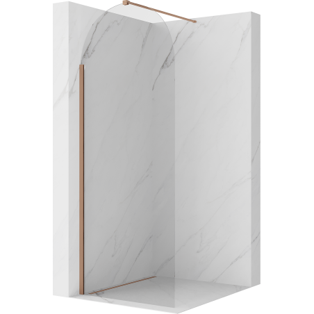 Mexen Kioto-Q sprchová stena Walk-in 80 x 200 cm, priehľadná 8 mm, brúsená meď - 800-080-101-65-00-Q