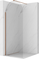 Mexen Kioto-Q sprchová stena Walk-in 90 x 200 cm, priehľadná 8 mm, kartáčovaná meď - 800-090-101-65-00-Q