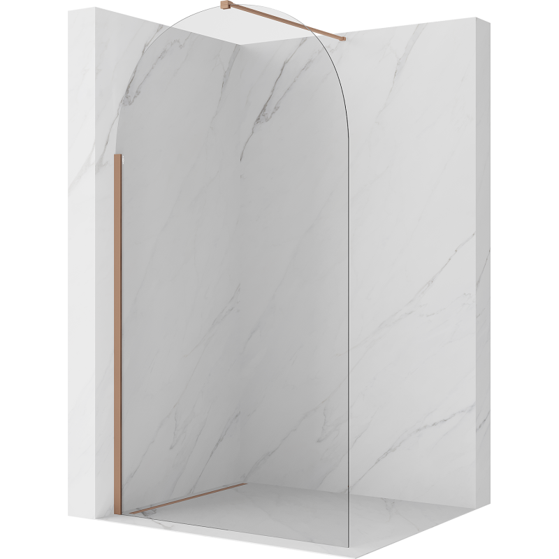 Mexen Kioto-Q sprchová stena Walk-in 100 x 200 cm, priehľadná 8 mm, brúsená meď - 800-100-101-65-00-Q