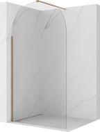 Mexen Kioto-Q sprchová stena Walk-in 100 x 200 cm, priehľadná 8 mm, brúsená meď - 800-100-101-65-00-Q