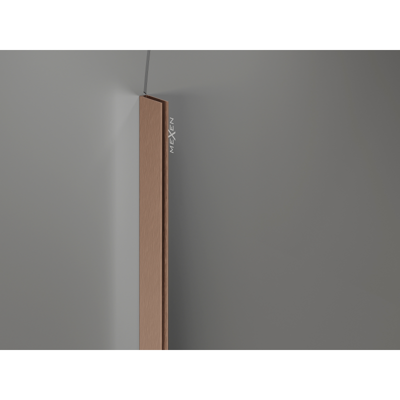 Mexen Kioto-Q sprchová stena Walk-in 120 x 200 cm, transparentná 8 mm, brúsená meď - 800-120-101-65-00-Q