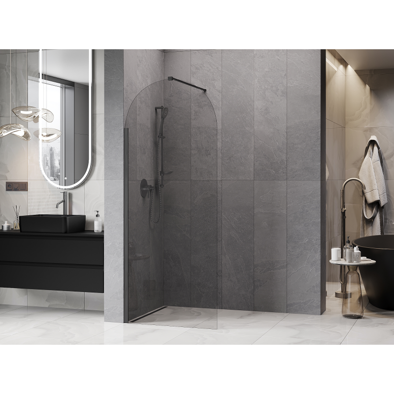 Mexen Kioto-Q sprchová stena Walk-in 80 x 200 cm, transparentná 8 mm, zbraňovo šedá kartáčovaná - 800-080-101-66-00-Q