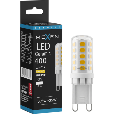 Mexen Aura Stmievateľná LED žiarovka G9, 3,5W, Teplá - 3000K, 400 lm - L122-G9-0330-01