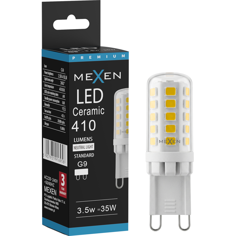 Mexen Aura Stmievateľná LED žiarovka G9, 3,5W, Neutrálna - 4000K, 410 lm - L122-G9-0340-01