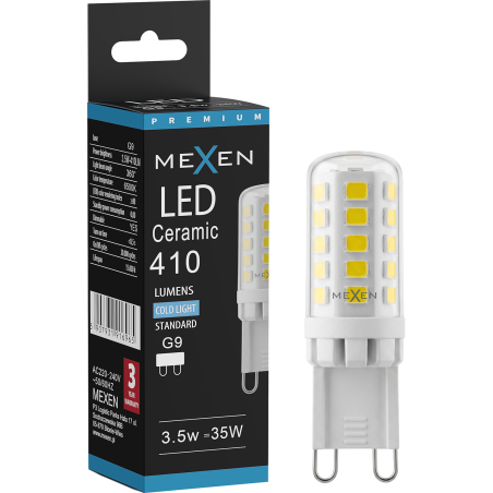 Mexen Aura Stmievateľná LED žiarovka G9, 3,5W, Studená - 6500K, 410 lm - L122-G9-0365-01