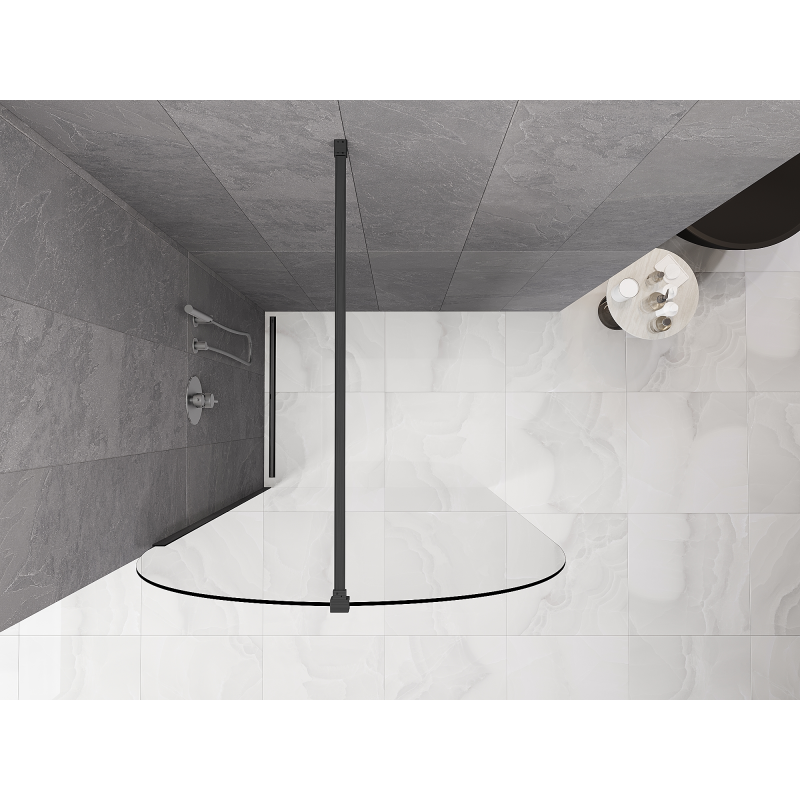 Mexen Kioto-Q sprchová stena Walk-in 120 x 200 cm, transparentná 8 mm, štrikovaná zbraňová šedá - 800-120-101-66-00-Q