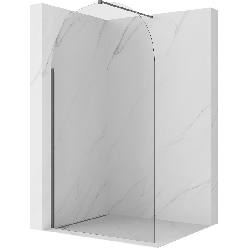 Mexen Kioto-Q sprchová stena Walk-in 120 x 200 cm, transparentná 8 mm, štrikovaná zbraňová šedá - 800-120-101-66-00-Q