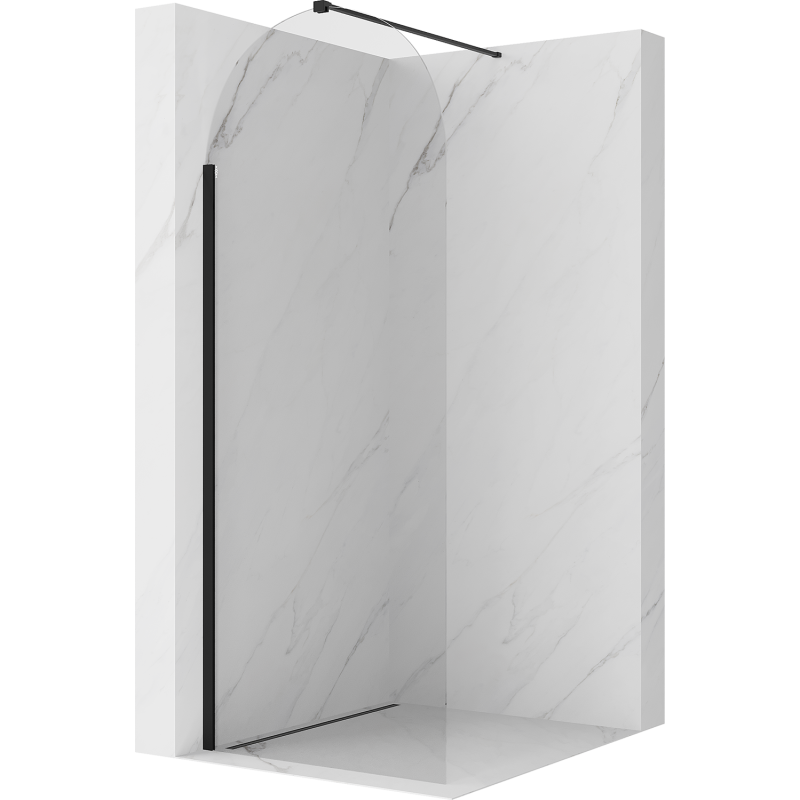 Mexen Kioto-Q sprchová stena Walk-in 90 x 200 cm, transparentná 8 mm, čierna - 800-090-101-70-00-Q
